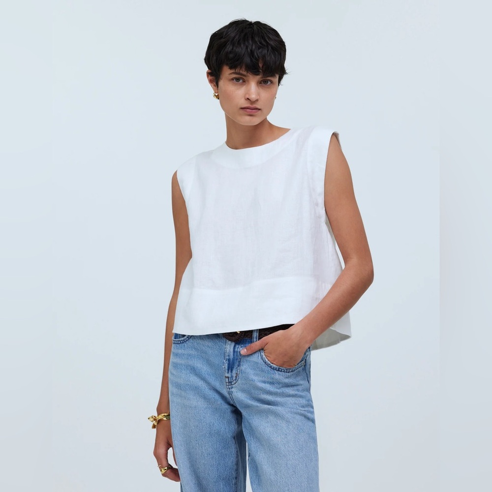 Madewell White Sleeveless Top